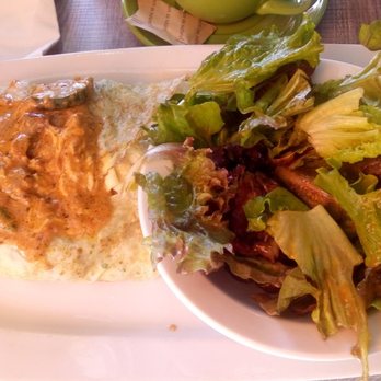 Apricot Tree Cafe - Shrimp and dill crepe in rose sauce (breakfast) - Modern European Near Me - Mississauga, Ontario Apricot Tree Cafe - Shrimp and dill crepe in rose sauce (breakfast) - Modern European Near Me - Mississauga, Ontario