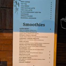 Lark by the Park - Drink, Smoothies and Milkshake menu