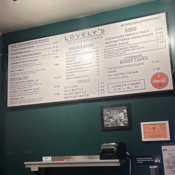 Lovely's Old Fashioned - Menu - Burgers Near Me - New York, New York