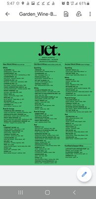 Menu photo 4 Jet Wine Bar Philadelphia, PA