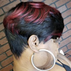 Salon Wygs - Custom hair-topper blended with natural hair in back.