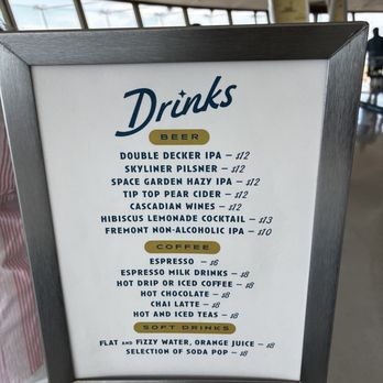 Space Needle - July '26: Menu at cafe - Landmarks & Historical Buildings Near Me - Seattle, Washington Space Needle - July '26: Menu at cafe - Landmarks & Historical Buildings Near Me - Seattle, Washington