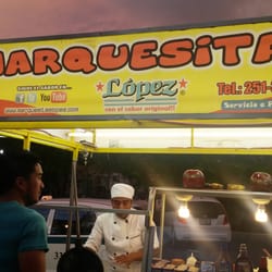 Marquesitas - On the right a list of filling options. This vendor was willing to custom make your own.