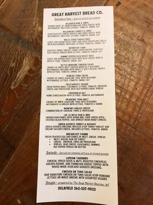 Menu photo 2 Great Harvest Bread Delafield, WI