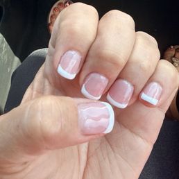 She stripped my gel nails off and used just my own nails and gel polish it's called a builder-gel overlay! Tiffany was amazing! She stripped my gel nails off and used just my own nails and gel polish it's called a builder-gel overlay! Tiffany was amazing!