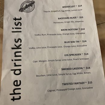 Backyard Barbeque - Drink Menu - Barbeque Near Me - Freeport, New York