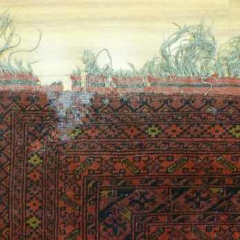 Rug Ideas - Before master re-weaving. Damaged by wool moths - Carpet Cleaning Near Me - Van Nuys, California