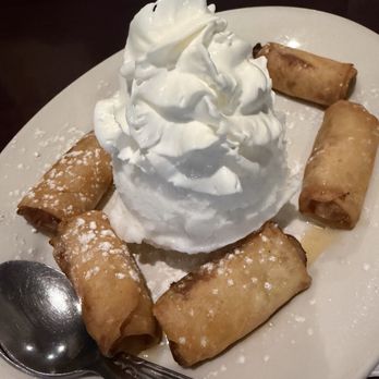 Thai Cottage Woodlands - Fried banana with coconut ice cream! Tasted frosty. Delicious! - Thai Near Me - Conroe, Texas