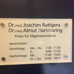 Arzt für Allgemeinmedizin Joachim Rathjens - Öffnungszeiten
