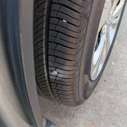 Screw in my tire. Screw in my tire.