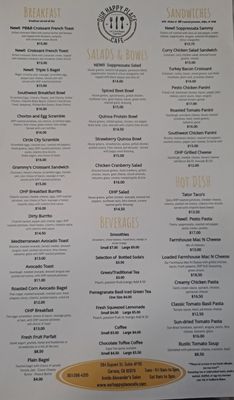 Menu photo 1 Our Happy Place Cafe Corona, CA Menu photo 1 Our Happy Place Cafe Corona, CA