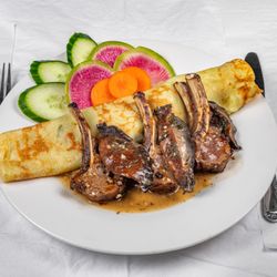 Crepes Palace - Grilled Lamb with Portobella mushrooms crepe