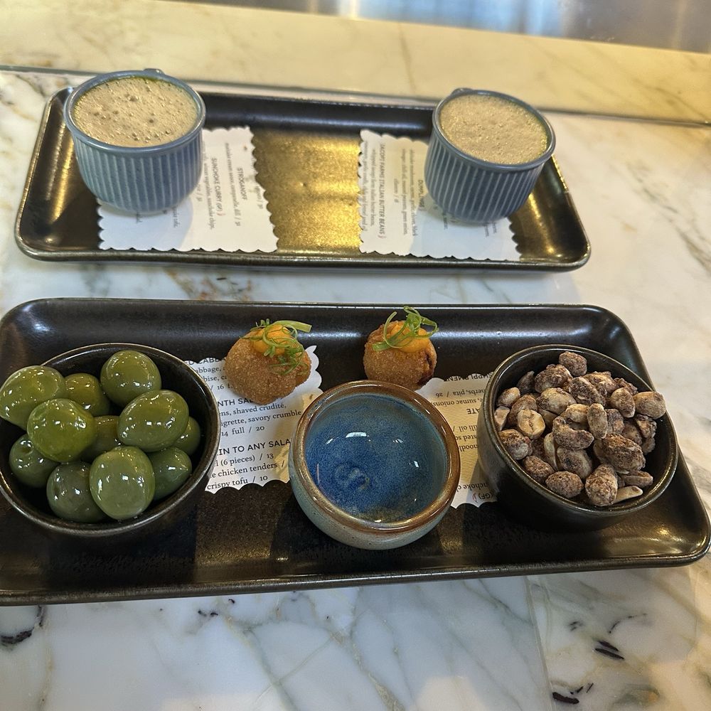 Twelvemonth - Mushroom macchiato woaaaaah umami yum! Incredible peanuts olives and small bites omg so goo! - Vegan Near Me - Burlingame, California Twelvemonth - Mushroom macchiato woaaaaah umami yum! Incredible peanuts olives and small bites omg so goo! - Vegan Near Me - Burlingame, California