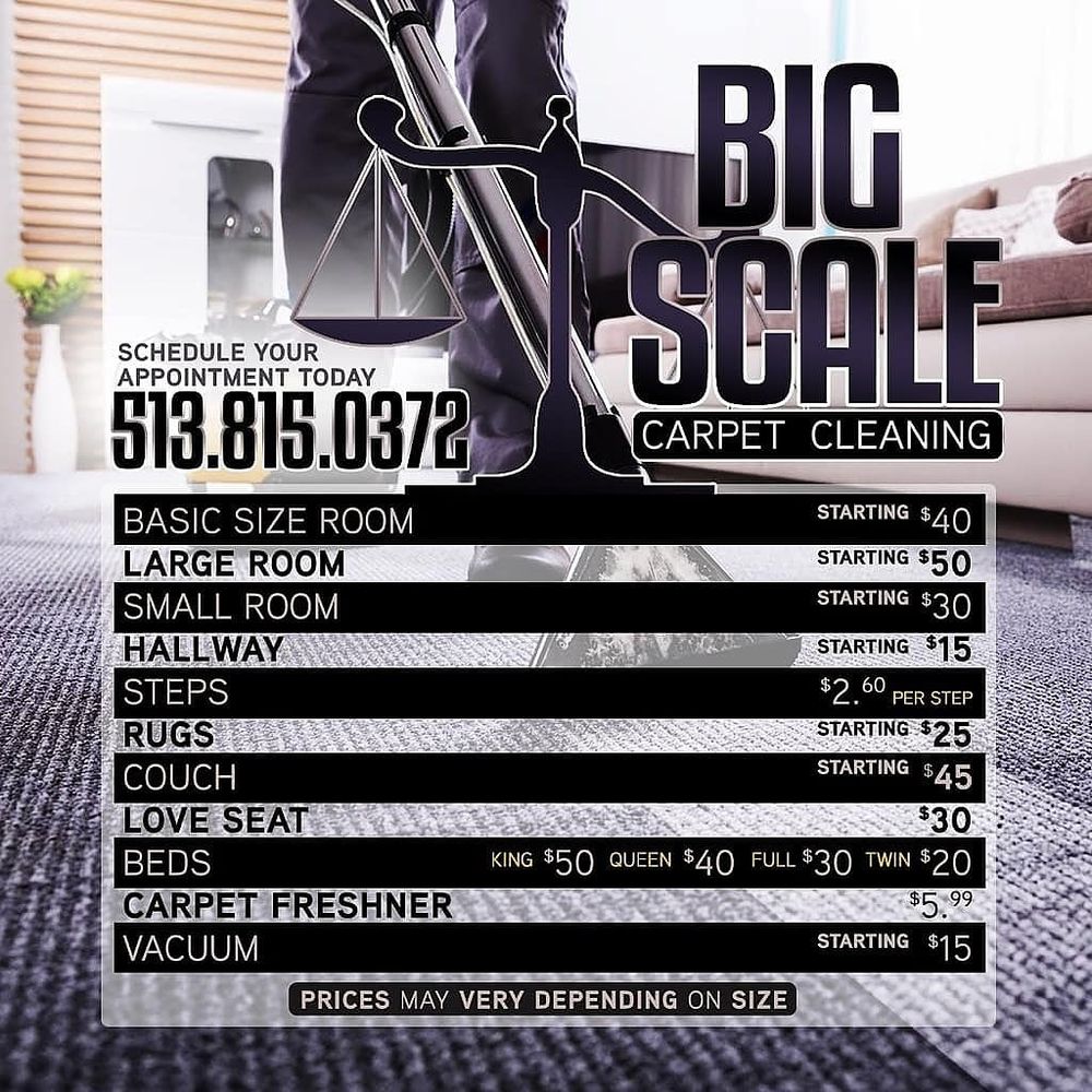 BIG SCALE CARPET CLEANING Request a Quote Cincinnati, Ohio Carpet Cleaning Yelp