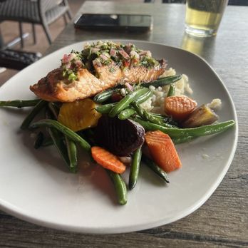 Open Range Grill and Tavern - Catch of the day Salmon with veggies. - American Near Me - Sedona, Arizona Open Range Grill and Tavern - Catch of the day Salmon with veggies. - American Near Me - Sedona, Arizona