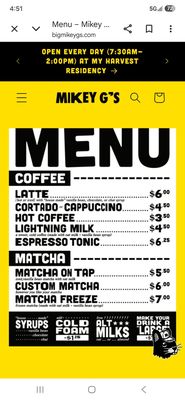 Menu photo 1 Mikey G's Riverside, CA