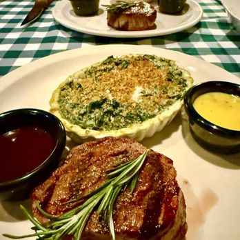 The Angus Barn - Filet mignon with Bernaise sauce and cream spinach! - Steakhouses Near Me - Raleigh, North Carolina The Angus Barn - Filet mignon with Bernaise sauce and cream spinach! - Steakhouses Near Me - Raleigh, North Carolina