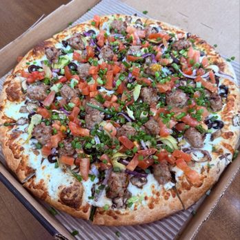 Pizza Guys  - Artichoke Fiesta (with added sausages) - Pizza Near Me - Clovis, California