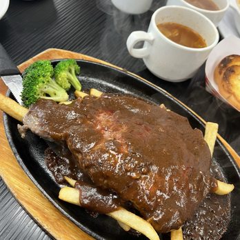 Fairwood Cafe - Steak set menu with soup and tea - Hong Kong Style Cafe Near Me - Newark, California