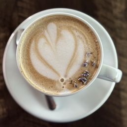 Lavender latte. So good! Lavender latte. So good!