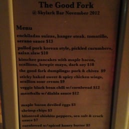 Good fork at skylark menu Good fork at skylark menu