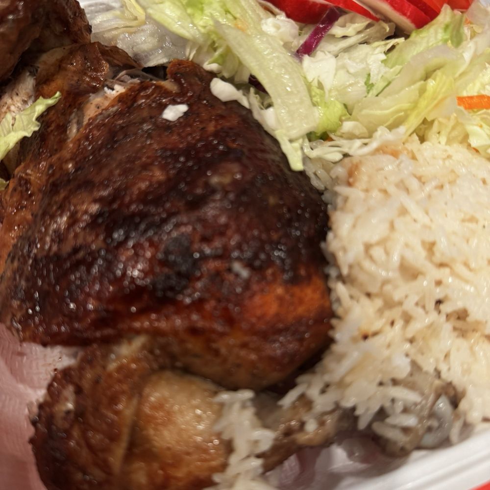 Pollo Mania - Very tasty with rice and green salad. - Peruvian Near Me - El Monte, California