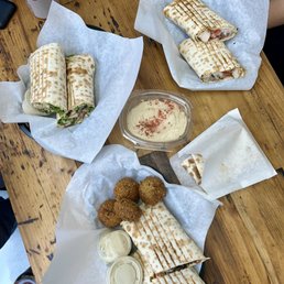 Side Hummus Side Falafel Angus Beef Steak Press