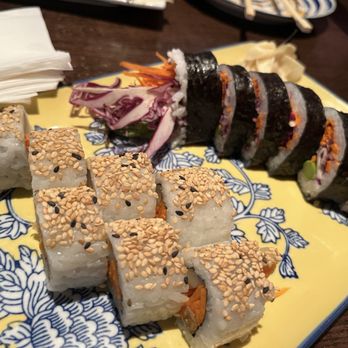 Orlando Fuji Sushi - Country Roll (left) and Vegetable Roll (right) - Sushi Bars Near Me - Orlando, Florida Orlando Fuji Sushi - Country Roll (left) and Vegetable Roll (right) - Sushi Bars Near Me - Orlando, Florida