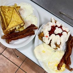 Mother’s Day Restaurant - This shows you options when it comes to ordering our For Dad Meal. Add some fruit and whipped cream to make breakfast into a dessert also.