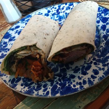 Bleu House - KC Pork tenderloin wrap with coleslaw and jalapeno. Delicious! - Sandwiches Near Me - Norcross, Georgia