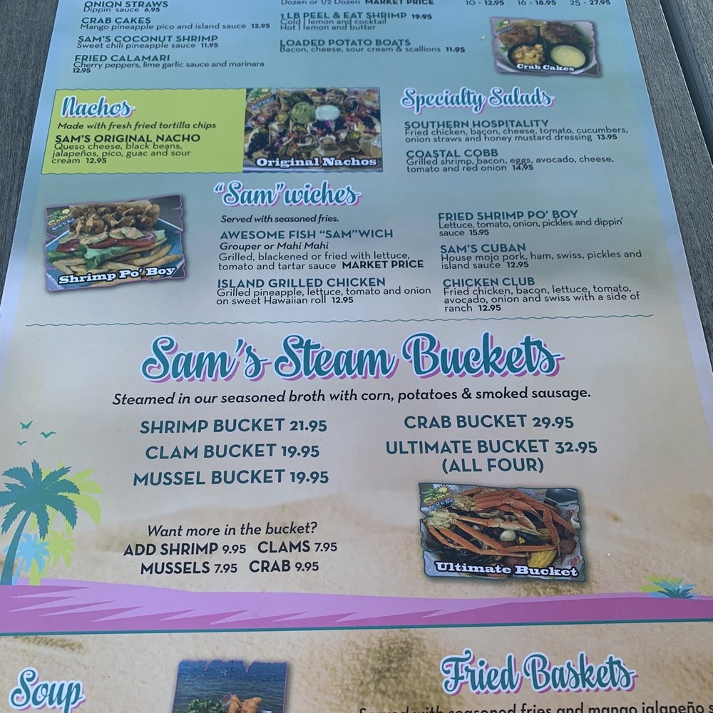 Sam's Beach Bar - Menu - Seafood Near Me - Hudson, Florida Sam's Beach Bar - Menu - Seafood Near Me - Hudson, Florida