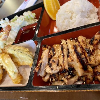 Oki Sushi - 05.18.2021 2-item Dinner Bento Box - Chicken Teriyaki and Mixed Tempura - Japanese Near Me - Rocklin, California