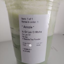 Asked for extra lavender, but the Barista wouldn't do it. Came home and did it myself Asked for extra lavender, but the Barista wouldn't do it. Came home and did it myself