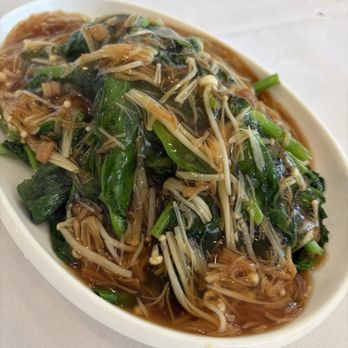 Empire Seafood Restaurant - 105. Stir Fried Pea Tips w/ Conpoy & Enoki Mushroom 瑤柱金菇扒豆苗 - Seafood Near Me - Richmond, British Columbia