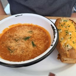Tuna melt and tomato soup