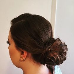 Down bun updo
