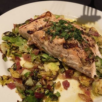 Speakeasy - Salmon and Brussel Sprouts - New American Near Me - Petaluma, California Speakeasy - Salmon and Brussel Sprouts - New American Near Me - Petaluma, California