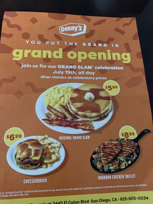 Menu photo 1 Denny's San Diego, CA Menu photo 1 Denny's San Diego, CA