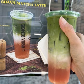 Boba Binge - Exactly like the picture 5*, taste 2.5* ( no matcha taste at all) - Coffee & Tea Near Me - Oakland, California Boba Binge - Exactly like the picture 5*, taste 2.5* ( no matcha taste at all) - Coffee & Tea Near Me - Oakland, California