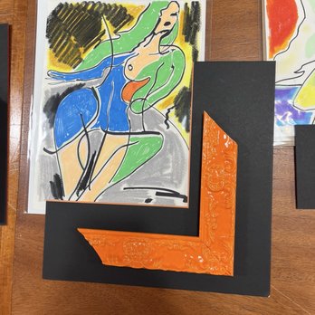 Underglass Custom Framing - Orange frame option with orange matting - Framing Near Me - San Francisco, California Underglass Custom Framing - Orange frame option with orange matting - Framing Near Me - San Francisco, California