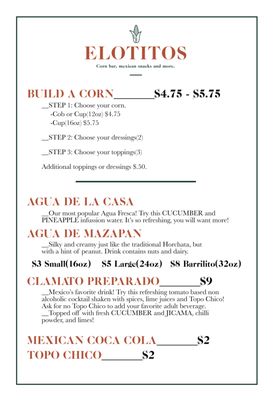 Menu photo 6 Elotitos Corn Bar San Antonio, TX