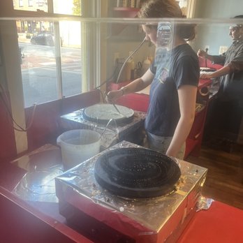 Sofi's Crepes - Crepe making in action. Was fun to watch. - Creperies Near Me - Annapolis, Maryland