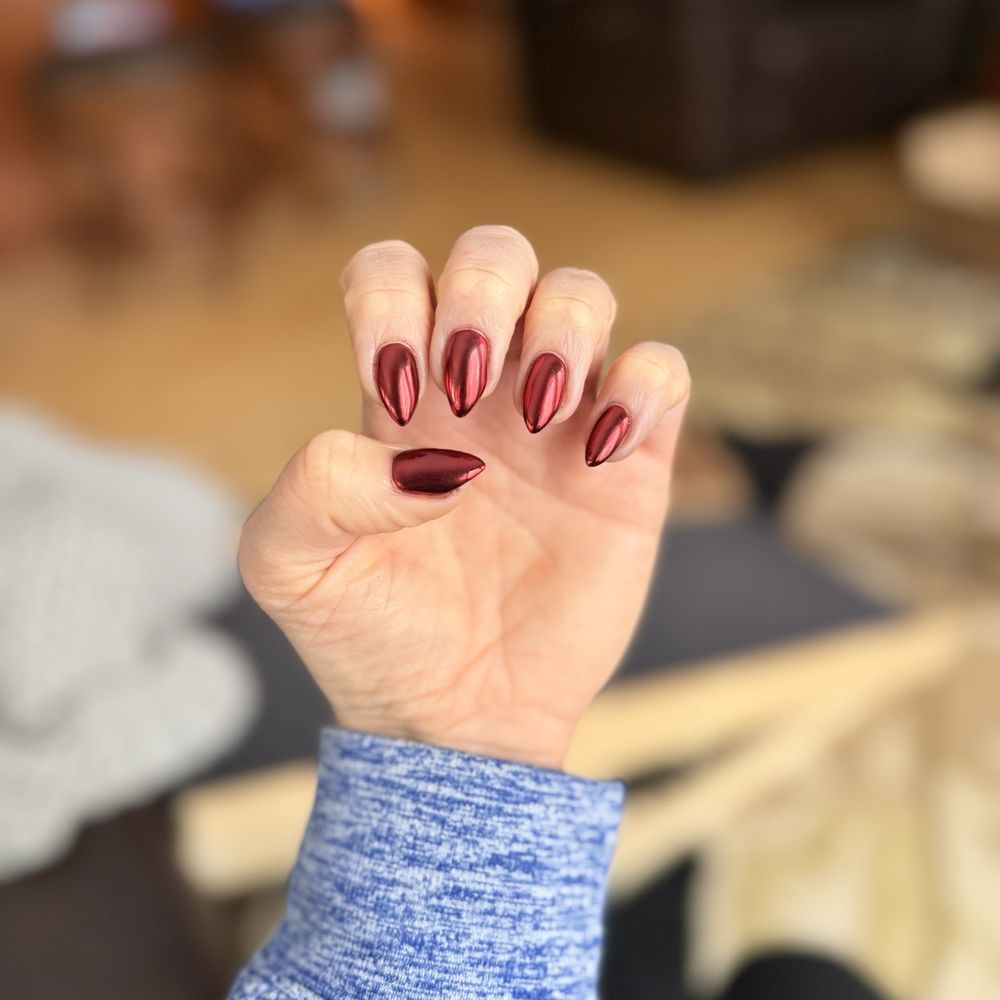 V Nail And Beauty - Red Chrome Builder Gel (Hard Gel) - Nail Salons Near Me - Eau Claire, Wisconsin V Nail And Beauty - Red Chrome Builder Gel (Hard Gel) - Nail Salons Near Me - Eau Claire, Wisconsin
