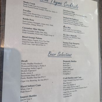 Wild Thyme Oceanside Eatery - Cocktail menu - Breakfast & Brunch Near Me - Fort Lauderdale, Florida Wild Thyme Oceanside Eatery - Cocktail menu - Breakfast & Brunch Near Me - Fort Lauderdale, Florida