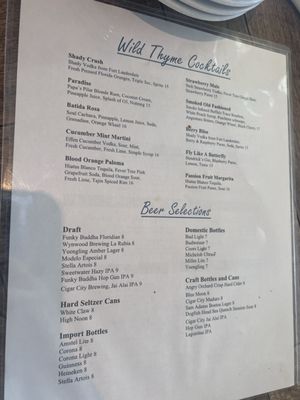 Menu photo 2 Wild Thyme Oceanside Eatery Fort Lauderdale, FL Menu photo 2 Wild Thyme Oceanside Eatery Fort Lauderdale, FL