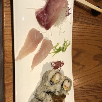 Sushi Katsuei - Shrimp tempura roll and yellowtail sashimi - Sushi Bars Near Me - Brooklyn, New York Sushi Katsuei - Shrimp tempura roll and yellowtail sashimi - Sushi Bars Near Me - Brooklyn, New York