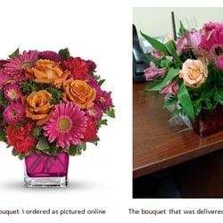 Berry & Berry Floral - The bouquet as it was pictured online, and the bouquet that was delivered to my recipient