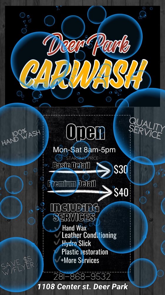 DEER PARK CARWASH Updated September 2024 38 Photos 1108 Center St