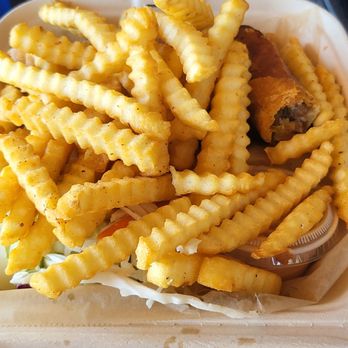 The Lumpia Company - Bacon Cheeseburger lumping with fries - Filipino Near Me - Oakland, California