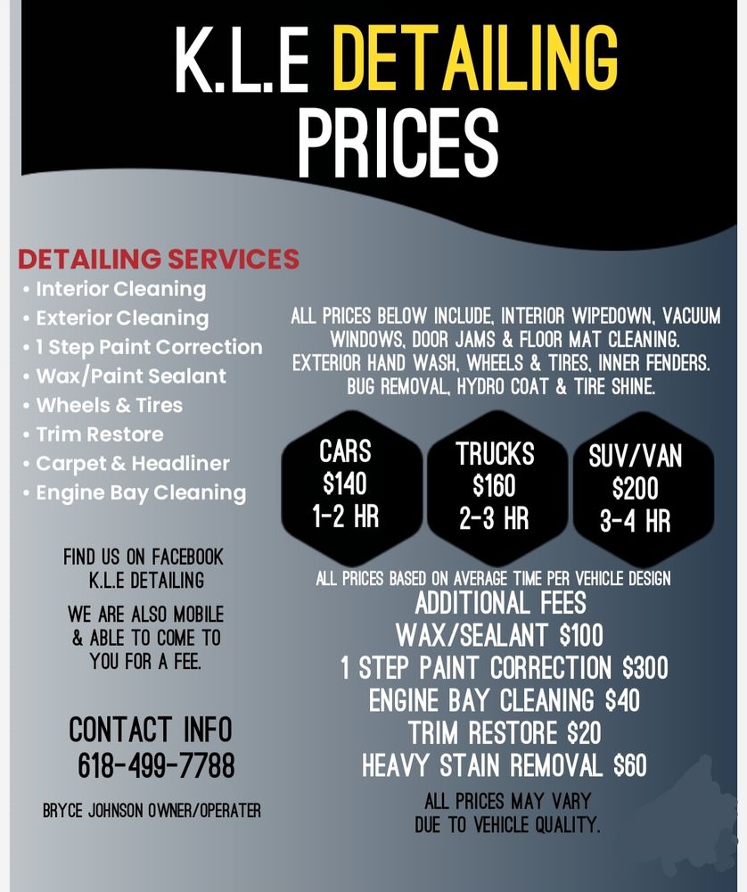 K.L.E DETAILING 730 N Mill St, Carrier Mills, Illinois Auto